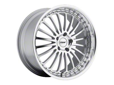 TSW Silverstone Silver with Mirror Cut Lip Wheel; 20x8.5 (21-23 Mustang Mach-E)