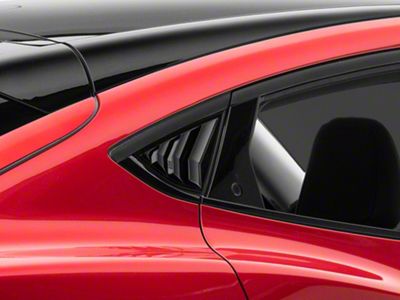 SpeedForm Quarter Window Louvers; Gloss Black (21-23 Mustang Mach-E)