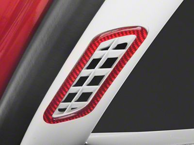 SpeedForm A-Pillar Vent Trim; Red Carbon Fiber (21-23 Mustang Mach-E)