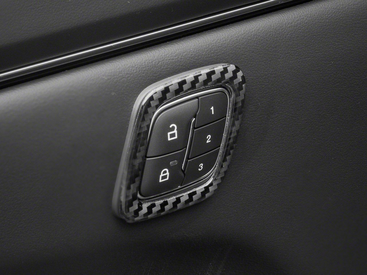 SpeedForm Door Lock Trim; Black Carbon Fiber (21-23 Mustang Mach-E)