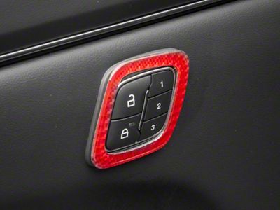 SpeedForm Door Lock Trim; Red Carbon Fiber (21-23 Mustang Mach-E)