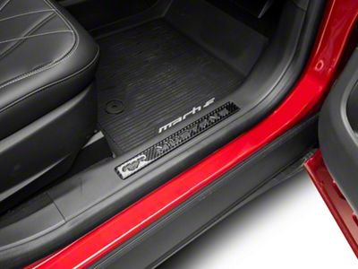 SpeedForm Door Sill Trim Cover; Black Carbon Fiber (21-23 Mustang Mach-E)