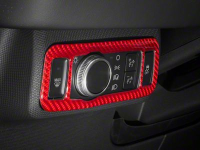 SpeedForm Headlight Switch Trim; Red Carbon Fiber (21-23 Mustang Mach-E)