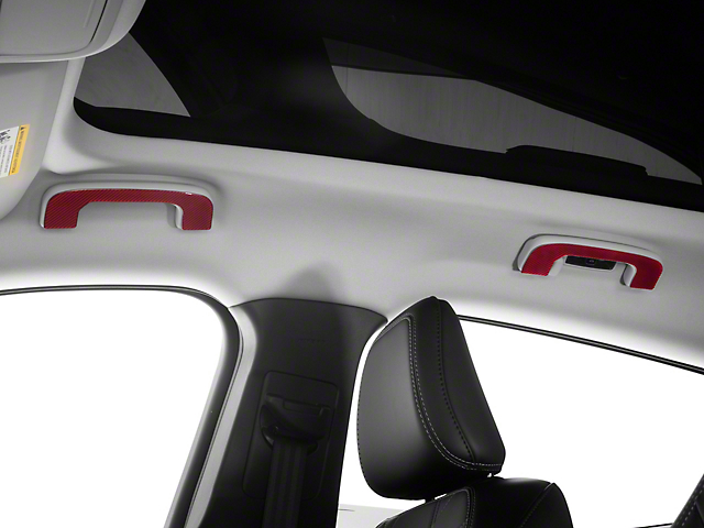SpeedForm Interior Overhead Handle Trim; Red Carbon Fiber (21-23 Mustang Mach-E)