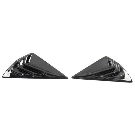 Side Window Louver Scoops; Gloss Black (21-23 Mustang Mach-E)