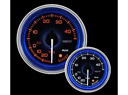 Prosport 52mm Crystal Blue Series Boost Gauge; Electrical; 30 PSI; Amber/White with Blue Halo Ring (Universal; Some Adaptation May Be Required)