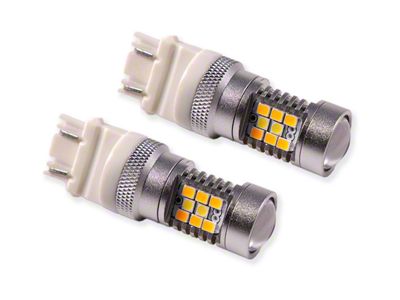 Diode Dynamics Cool White and Amber LED Front Turn Signal Light Bulbs; 3157 HP24 (08-14 Challenger)